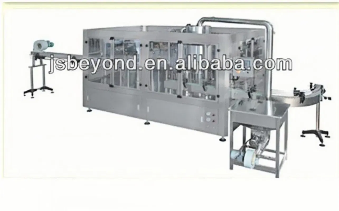 Полностью автоматическая линия розлива, упаковки и укупорки жидкостей в банки: фруктовые соки, пиво и газированные напитки
