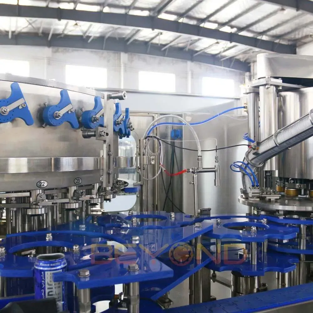 Полностью автоматическая линия розлива газированных напитков в банки, машина для наполнения банок безалкогольных напитков с изобарическим наполнителем, производ 4