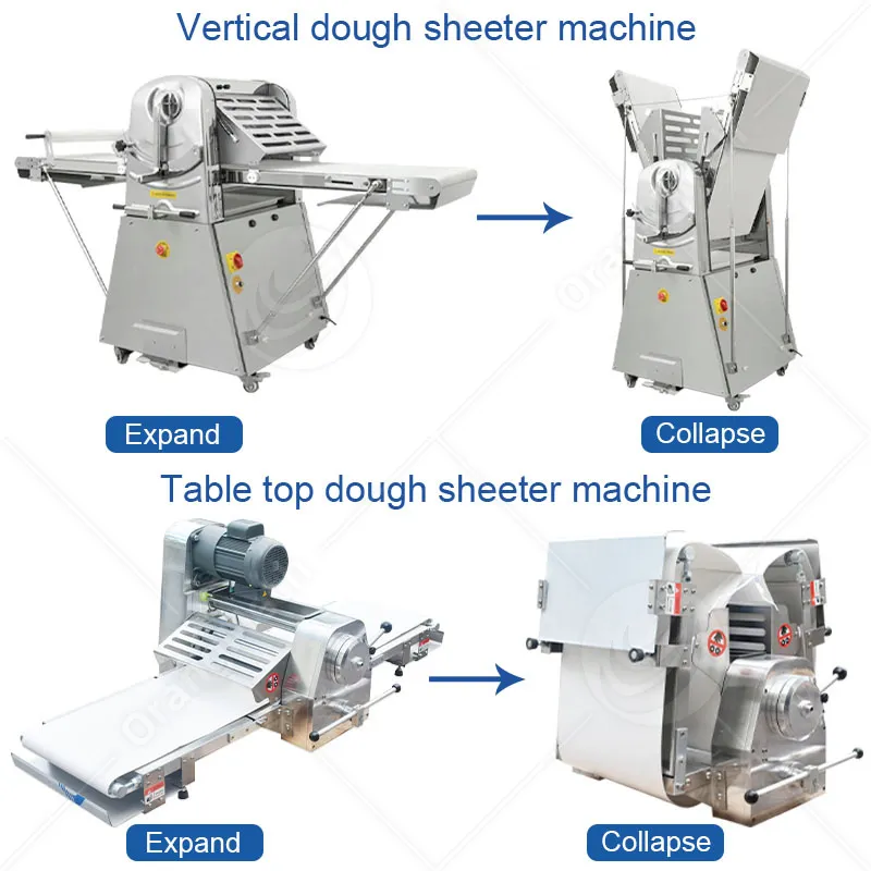 Автоматическая электрическая нержавеющая сталь настольная плоская раскатка теста для выпечки круассанов 4