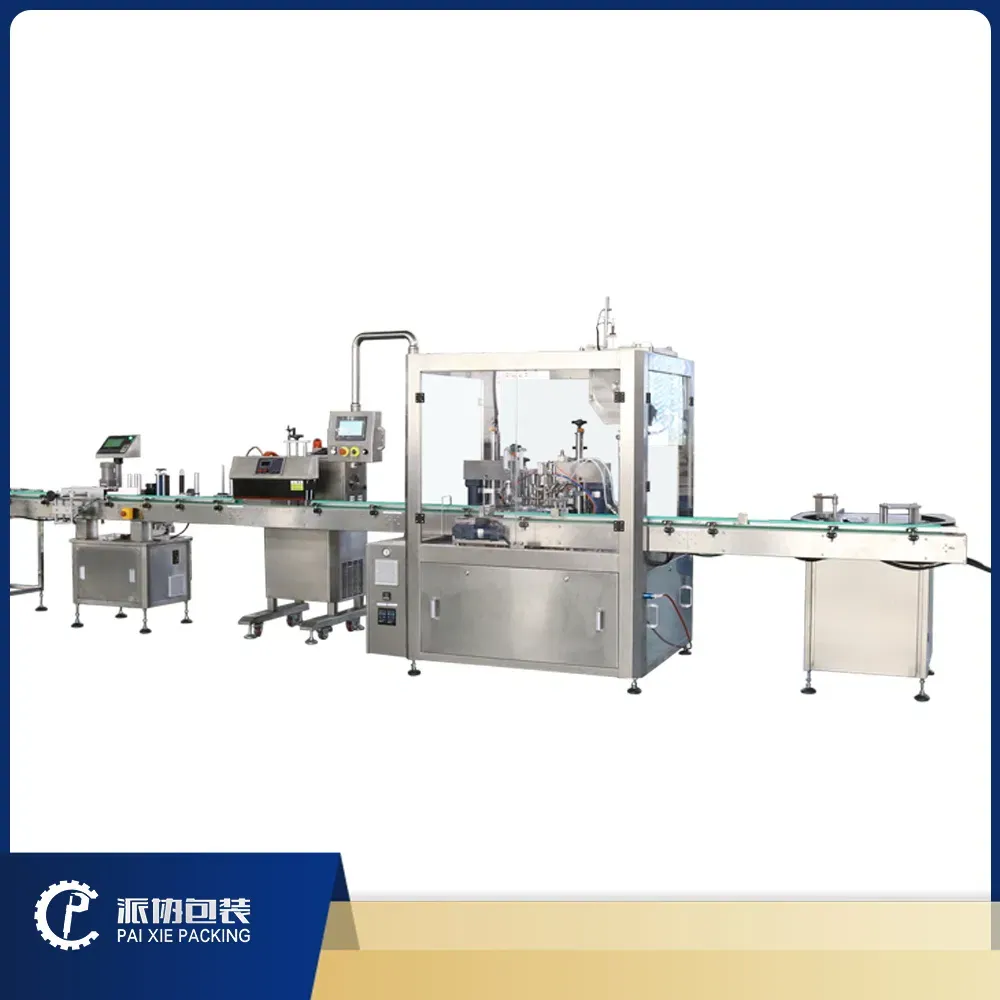Полностью автоматическая машина для заполнения, укупорки и маркировки продуктов