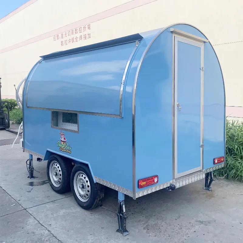 Полностью оборудованная индивидуальная торговая тележка для бульонного чая и кофе 4