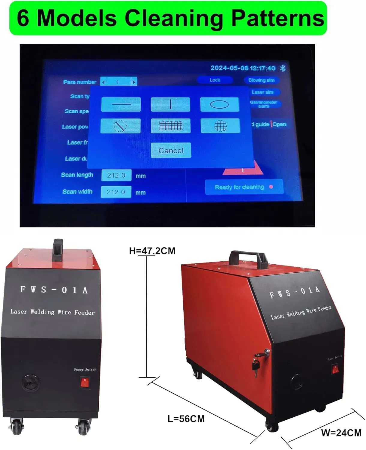 Портативная лазерная сварочная машина 4 в 1 с мощностью 1500 Вт, 2000 Вт, 3000 Вт для металла 5