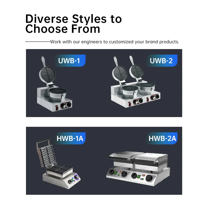 Профессиональная электрическая вафельница для бельгийских пончиков и мороженого Heavybao 4