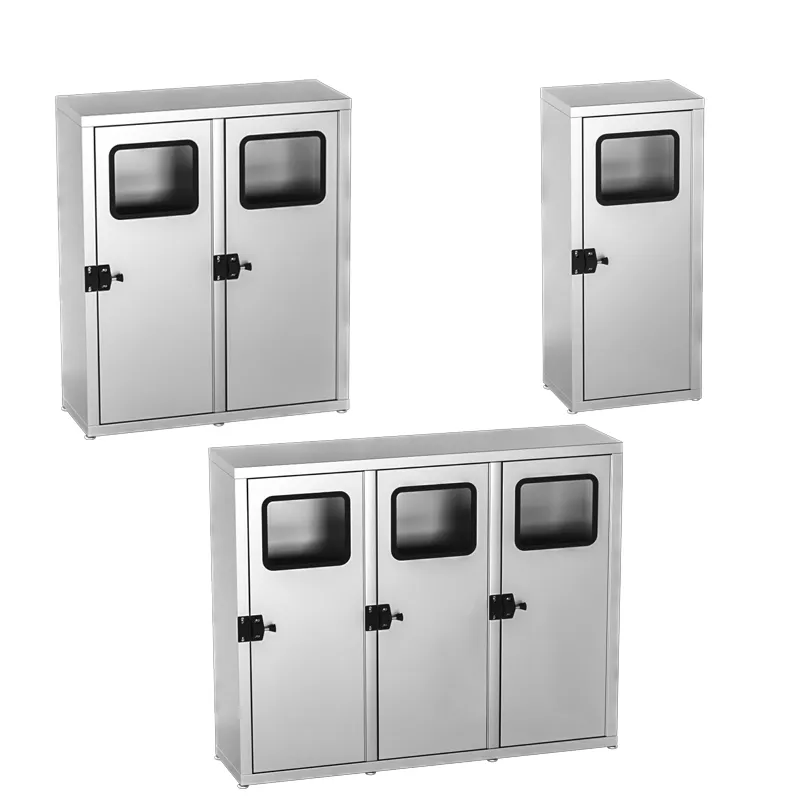 Коммерческий нержавеющий стальной буфетный ресторанный кухонный металлический мусорный бак 4