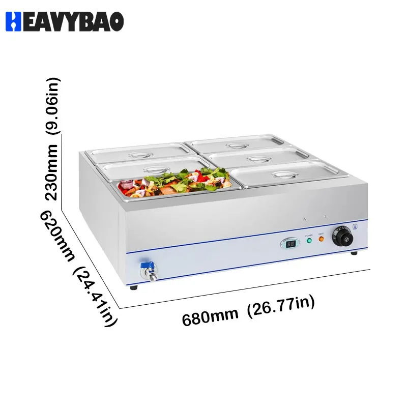 Электрический коммерческий буфетный суповой подогреватель Heavybao с сертификатом CE 2