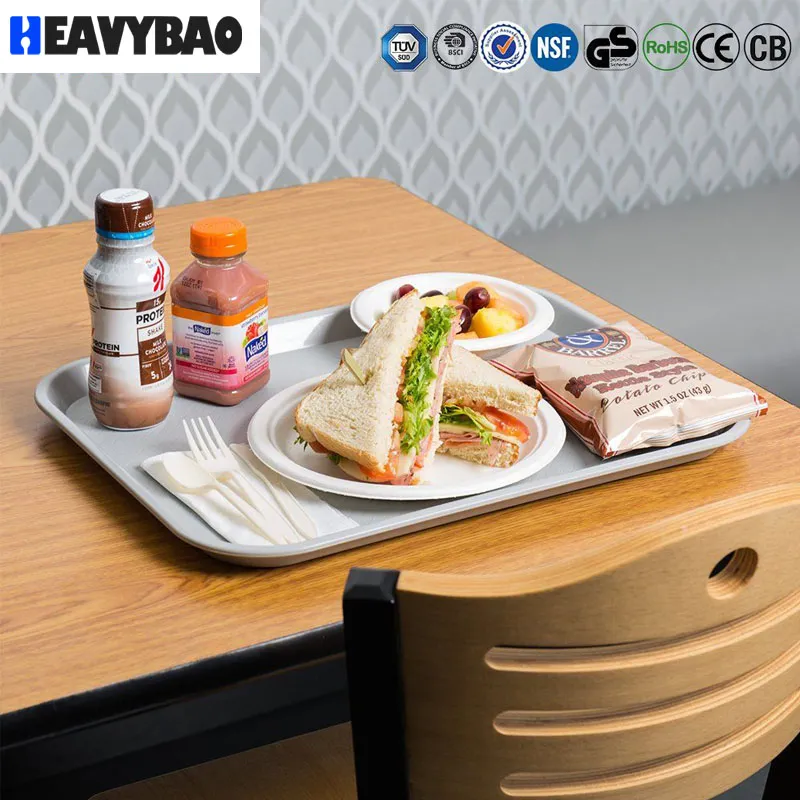 Тяжелый пластиковый столовый поднос для еды 4