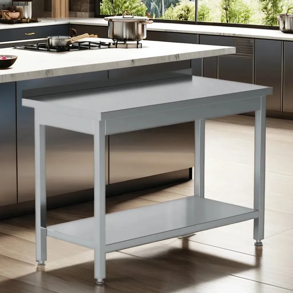 Стол для кухни Heavybao с квадратными трубами и задней панелью 4