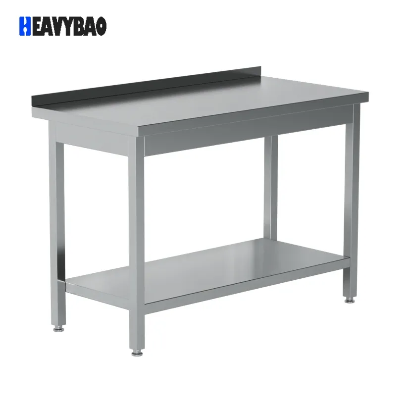 Стол для кухни Heavybao с квадратными трубами и задней панелью