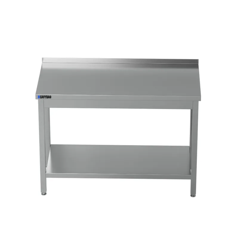 Стол для кухни Heavybao с квадратными трубами и задней панелью 2