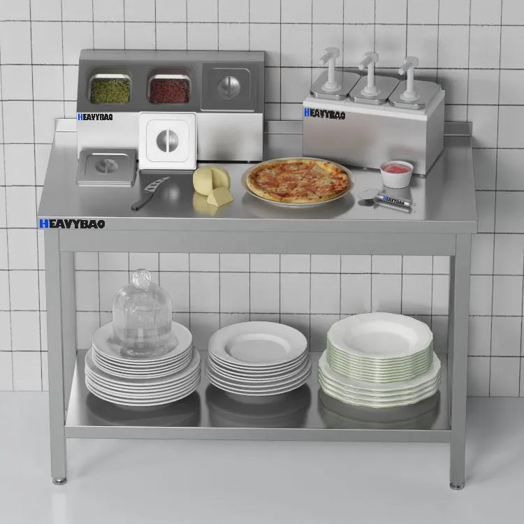 Стол для кухни Heavybao с квадратными трубами и задней панелью 3