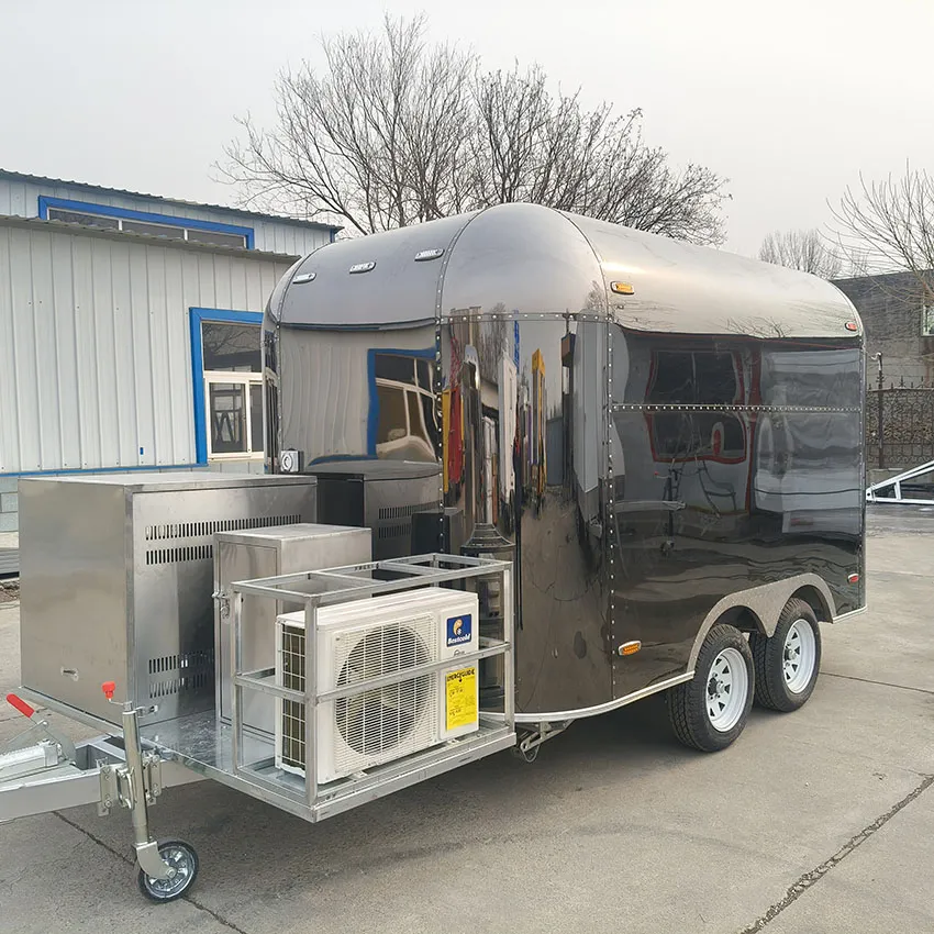 Мобильная кухня для барбекю высокой вместимости, киоск для закусок и кондитерских изделий, фуд-трейлер 3