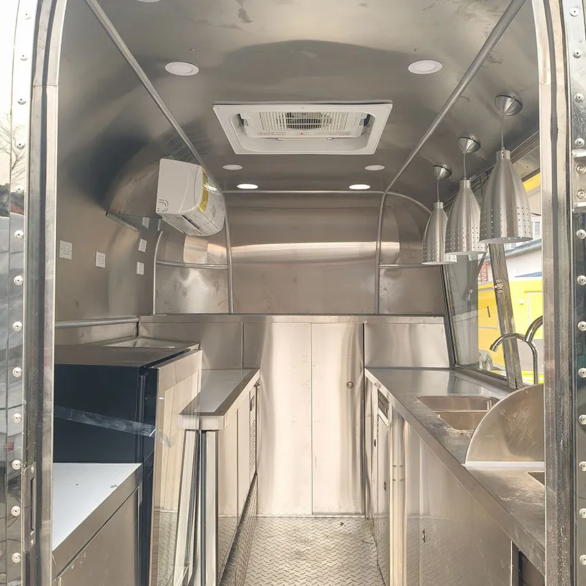 Мобильная кухня для барбекю высокой вместимости, киоск для закусок и кондитерских изделий, фуд-трейлер 4