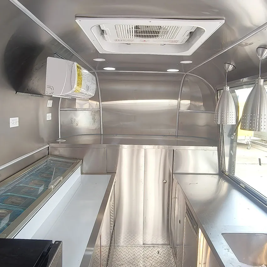 Мобильная кухня для барбекю высокой вместимости, киоск для закусок и кондитерских изделий, фуд-трейлер 6