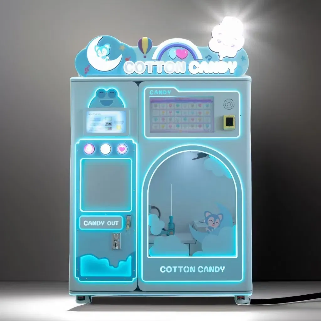 Горячая распродажа оптовая медовая полус автоматическая розовая машина для приготовления сахарной ваты с тележкой 2