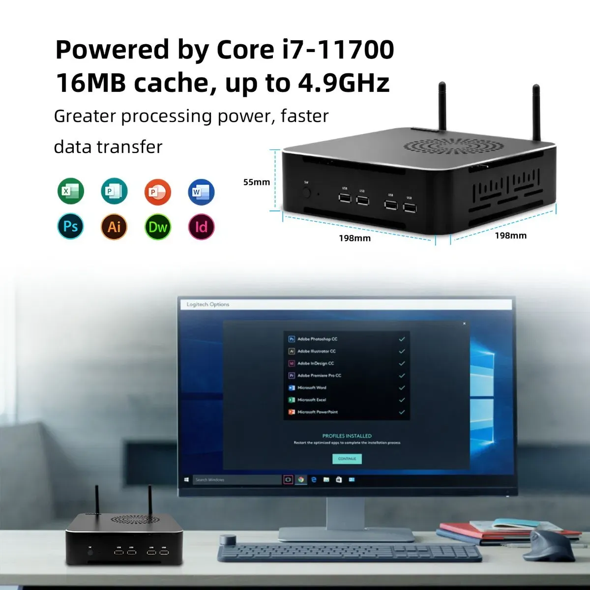 Мини ПК с процессором Intel Core i7-11700 и 64 ГБ ОЗУ 6