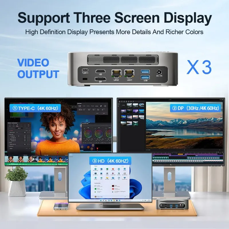 Мини-ПК HYSTOU с процессором Intel Core i5 и 64 ГБ DDR5 4