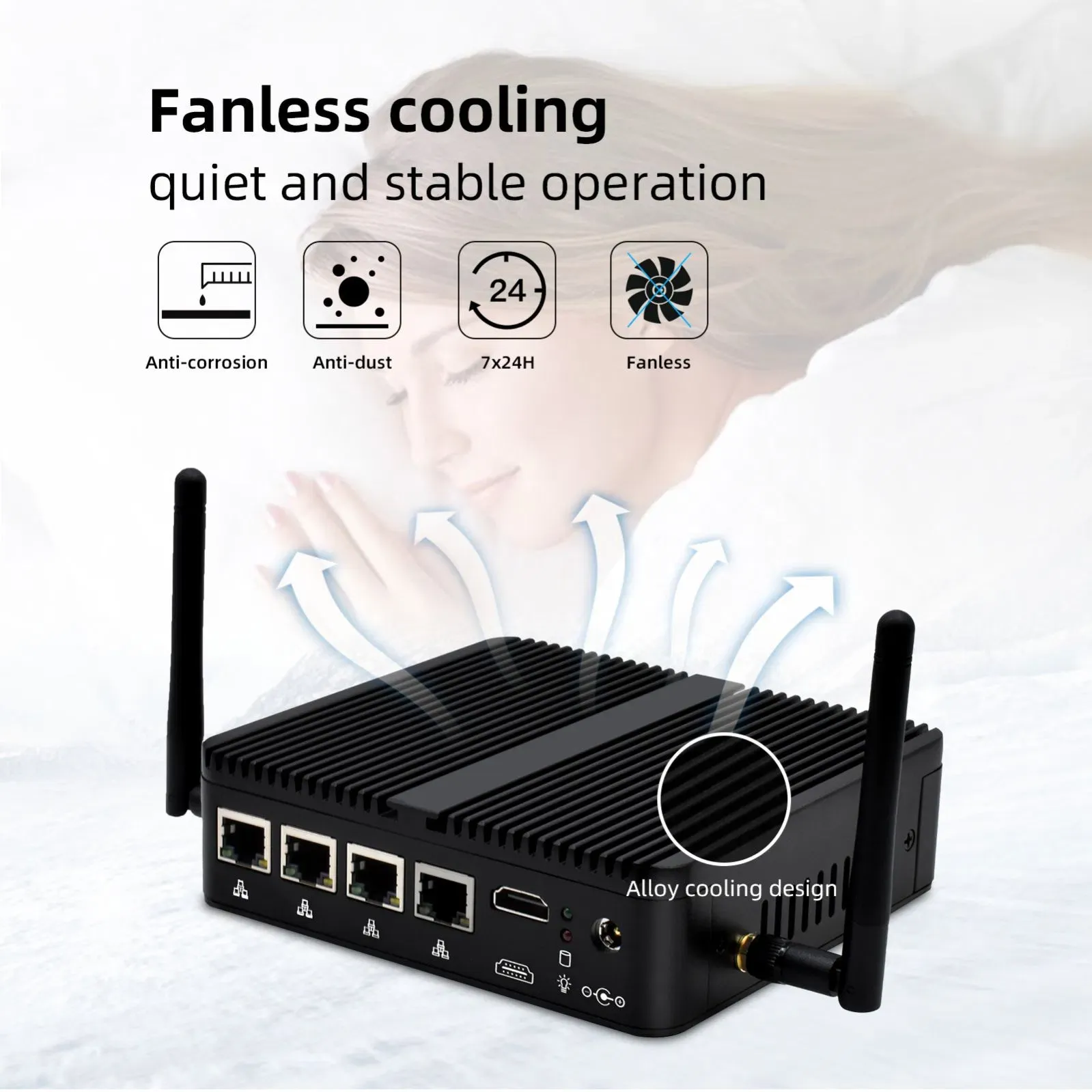 Промышленный мини-ПК Hystou Celeron J4125 с 4 LAN и DDR4 4