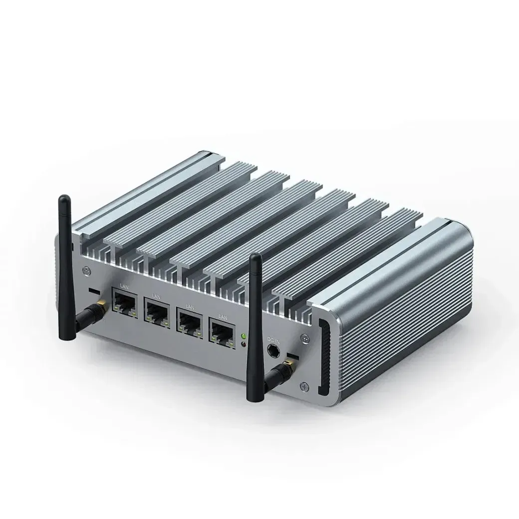 Мини-компьютер Hystou без вентилятора 4 Ethernet J4125 Pfsense VPN межсетевой экран портативный ПК