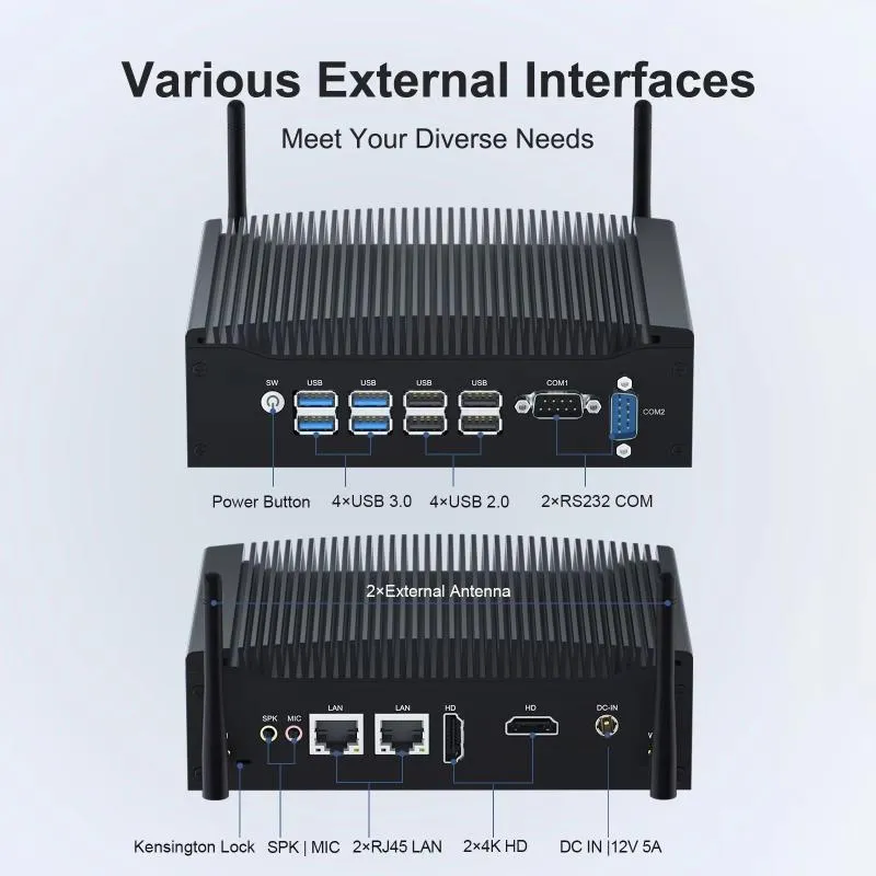 Выдающийся портативный мини-компьютер Hystou с двумя LAN I7 10th ЦП 10610u 8g ОЗУ 128g SSD W11 ПРО 3