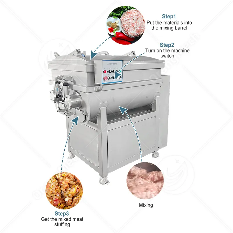 Промышленный автоматический вакуумный фаршировочный миксер для пищевой промышленности 2