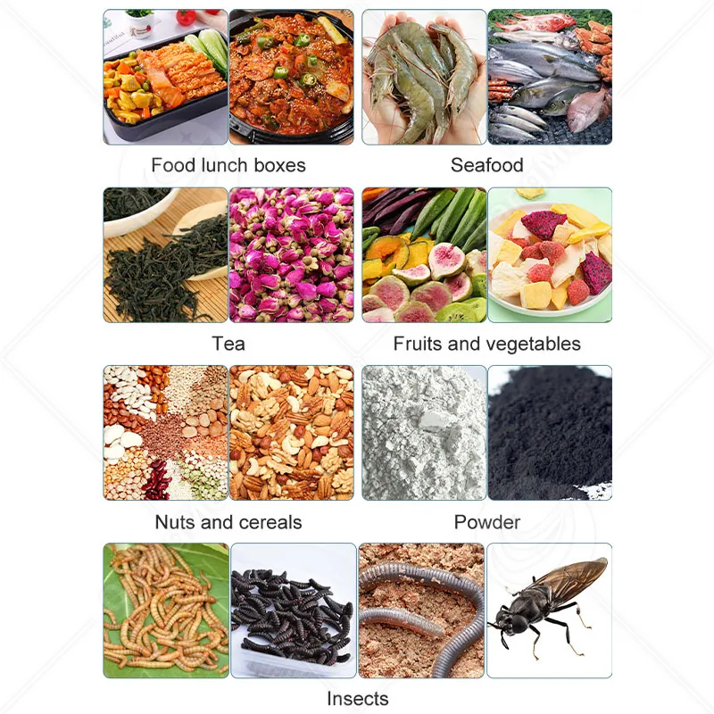 Промышленная микроволновая сушилка для креветок и насекомых 6