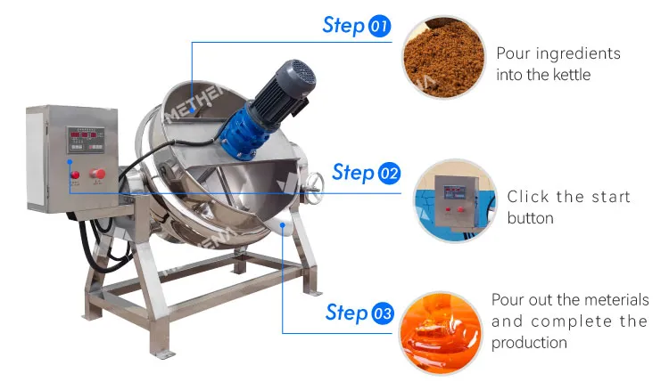Промышленная электрическая паровая котелка с двойной стенкой для масла 4