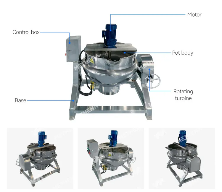 Промышленная электрическая паровая котелка с двойной стенкой для масла 3