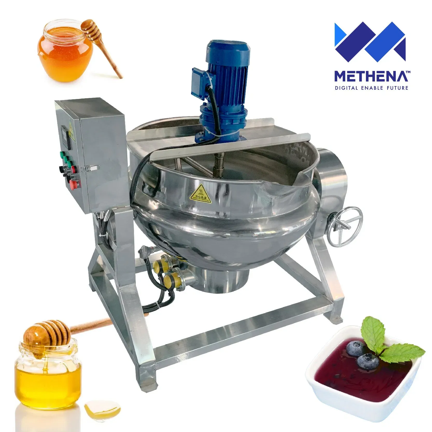 Промышленная электрическая паровая котелка с двойной стенкой для масла