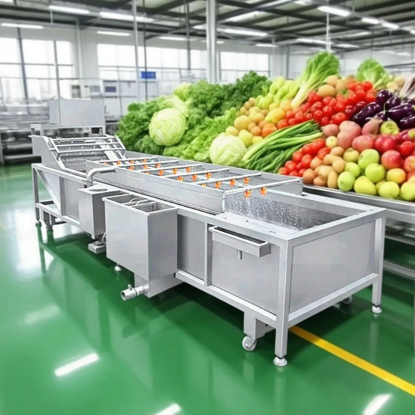 Промышленное оборудование для мойки продуктов с воздушными пузырьками 6