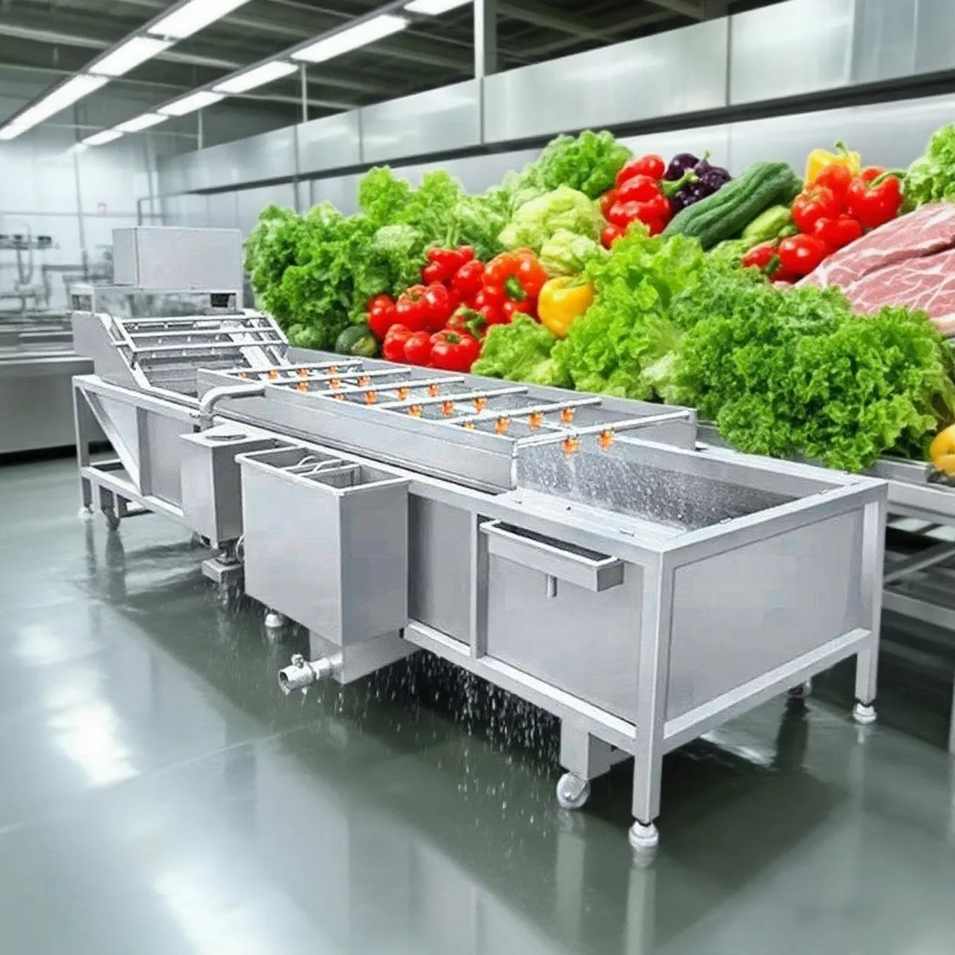 Промышленное оборудование для мойки продуктов с воздушными пузырьками 2