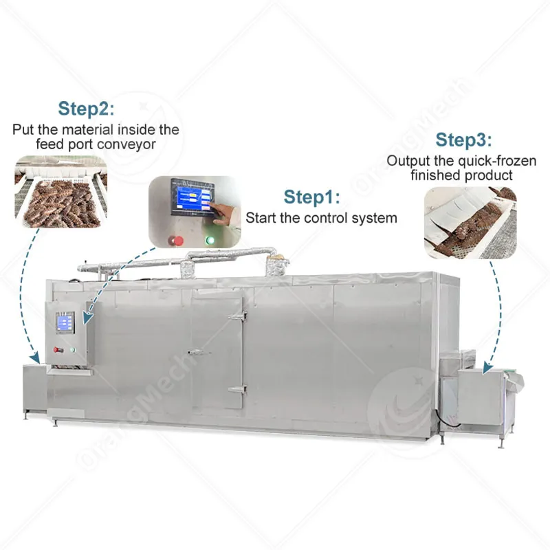 Промышленный туннельный быстрозамораживатель для замороженных продуктов 3