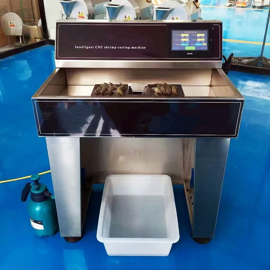 Профессиональная машина для нарезки креветок с задним открытием 3
