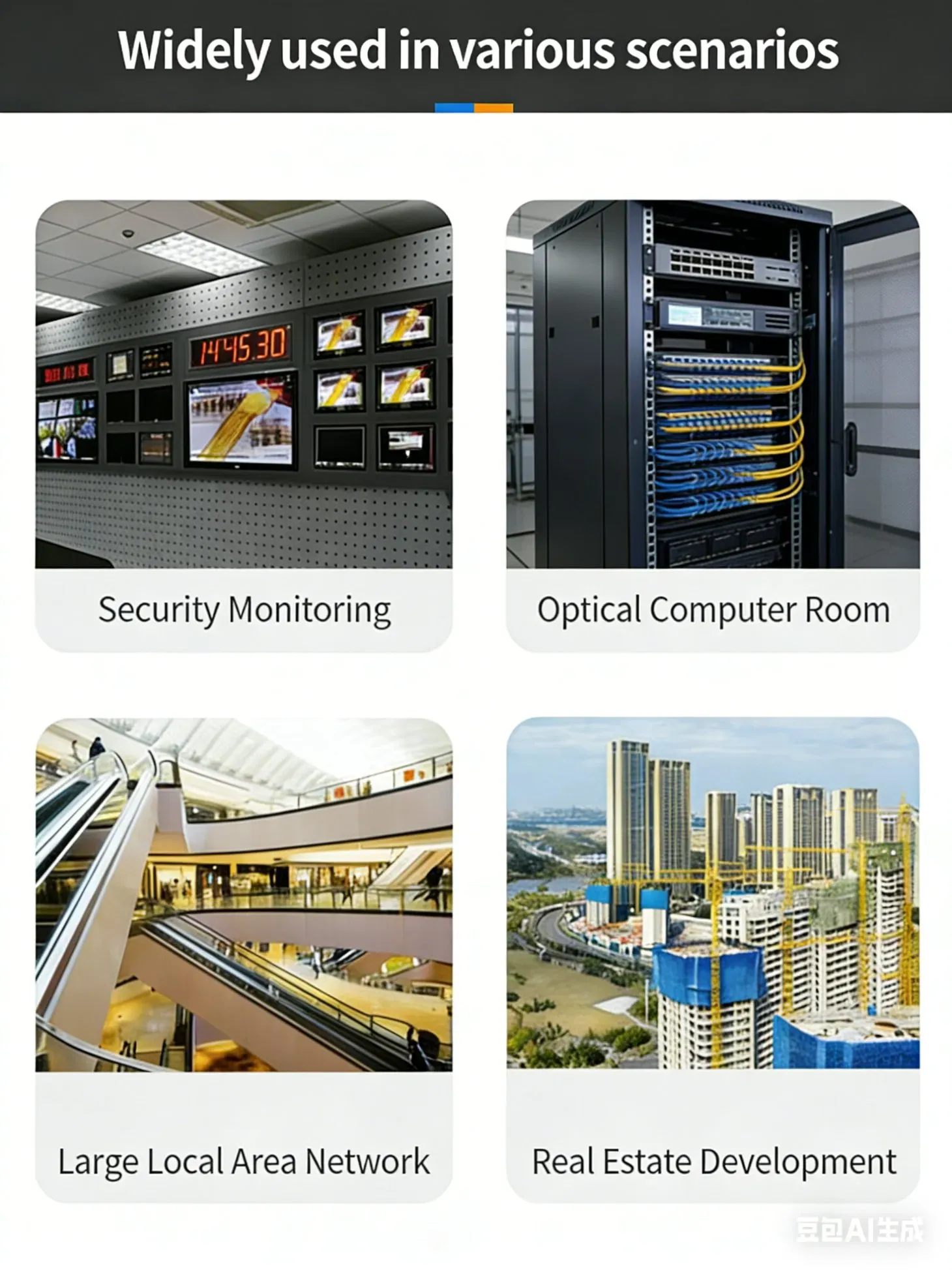 Касета Kexint 24 Core высокой плотности MPO-LC для центров обработки данных 6