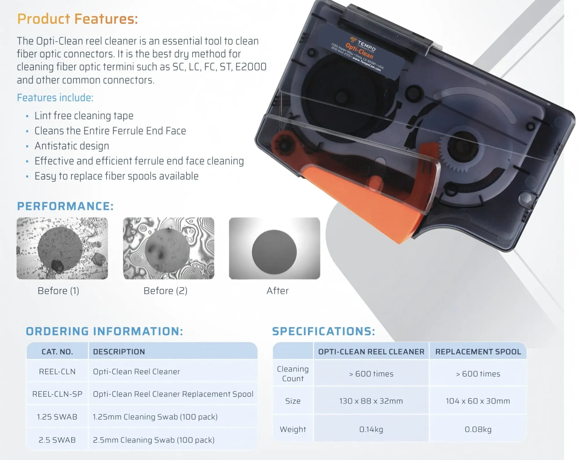 Кексин Безалкогольный 500 Времена для Sc LC FC St Коннектор Cle-Box-N Очиститель Волокна 5