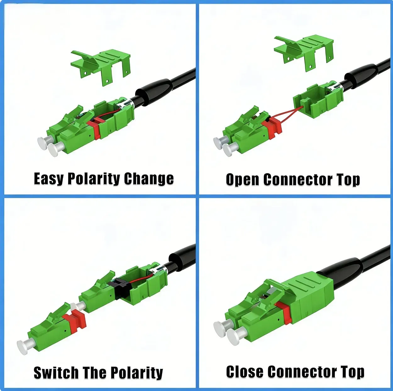 Оптоволоконный патч-корд Kexint CS UPC к LC Uniboot для дата-центра 4