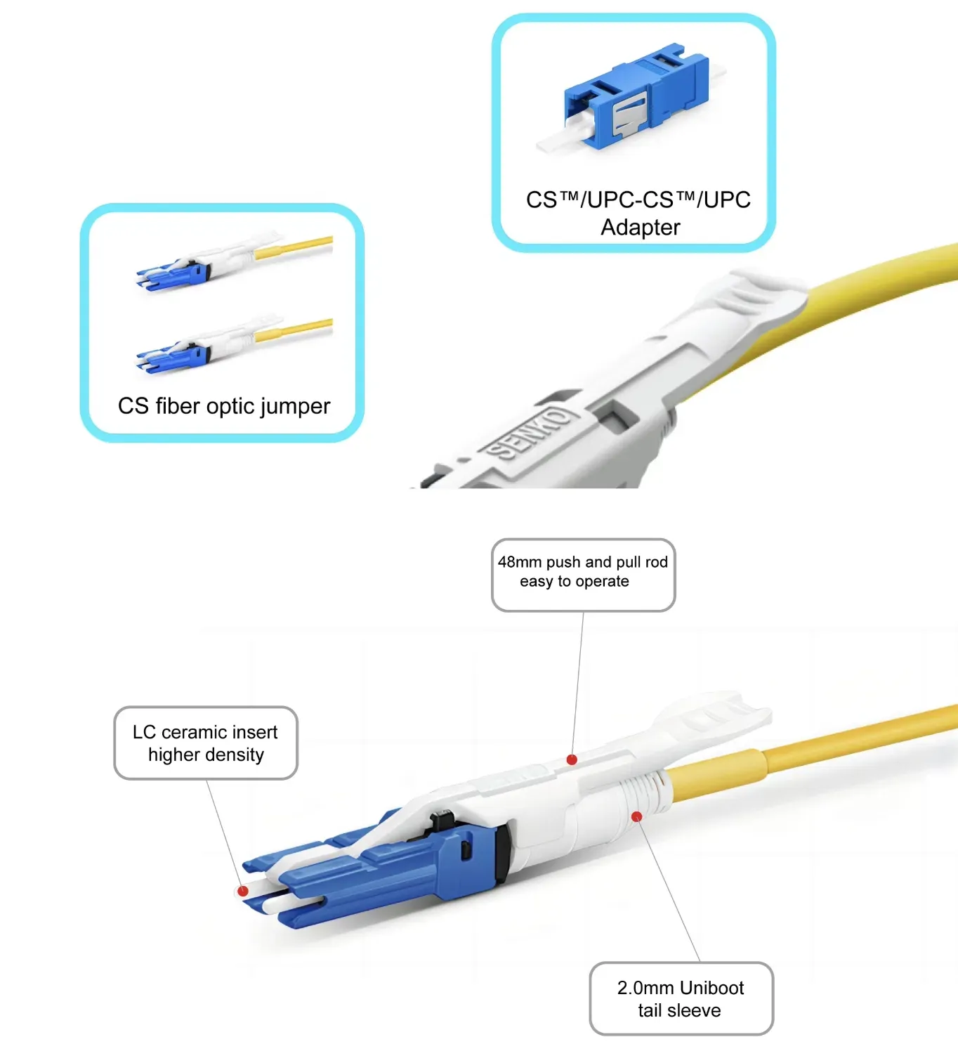 Оптоволоконный патч-корд Kexint CS UPC к LC Uniboot для дата-центра 2