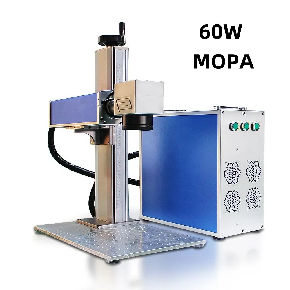 Профессиональный лазерный принтер 60W JPT MOPA с кольцевым ротационным оригинальным программным обеспечением Ezcad
