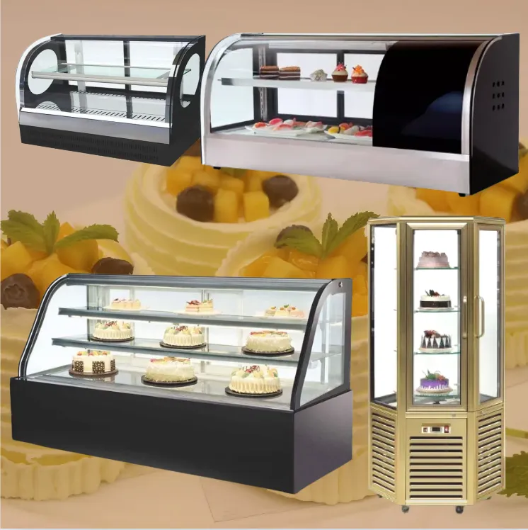 Мраморный холодильник для хлеба с вращающимся витринным стеклом