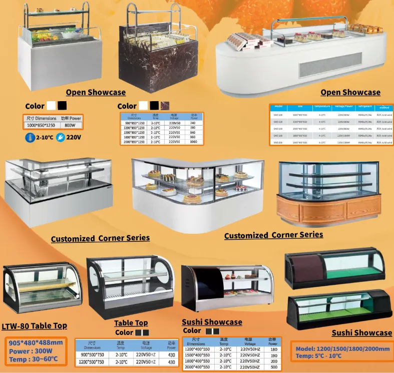 Мраморный холодильник для хлеба с вращающимся витринным стеклом 4