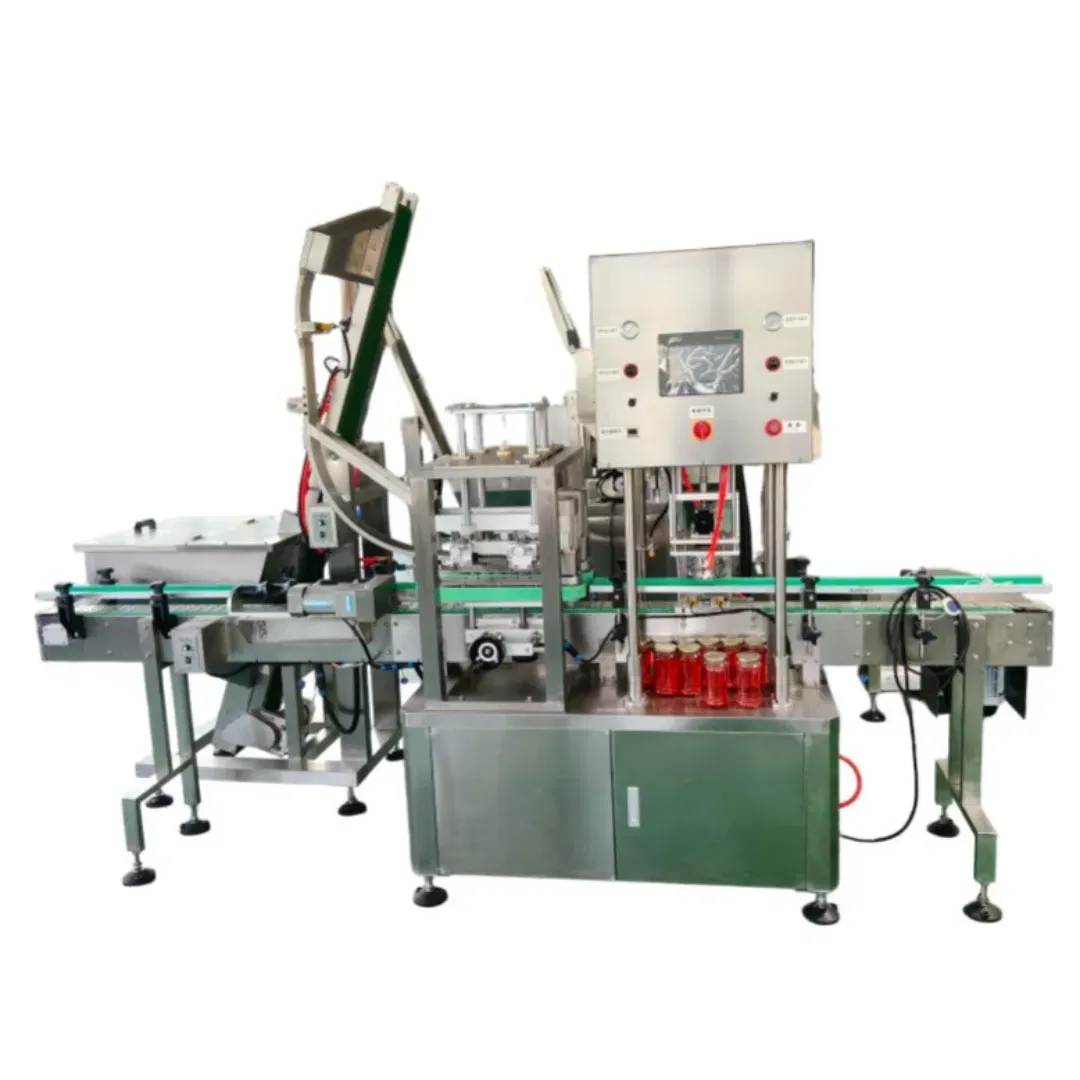 Автоматическая машина для закручивания винтовых крышек на стеклянные бутылки с вакуумной герметизацией 3