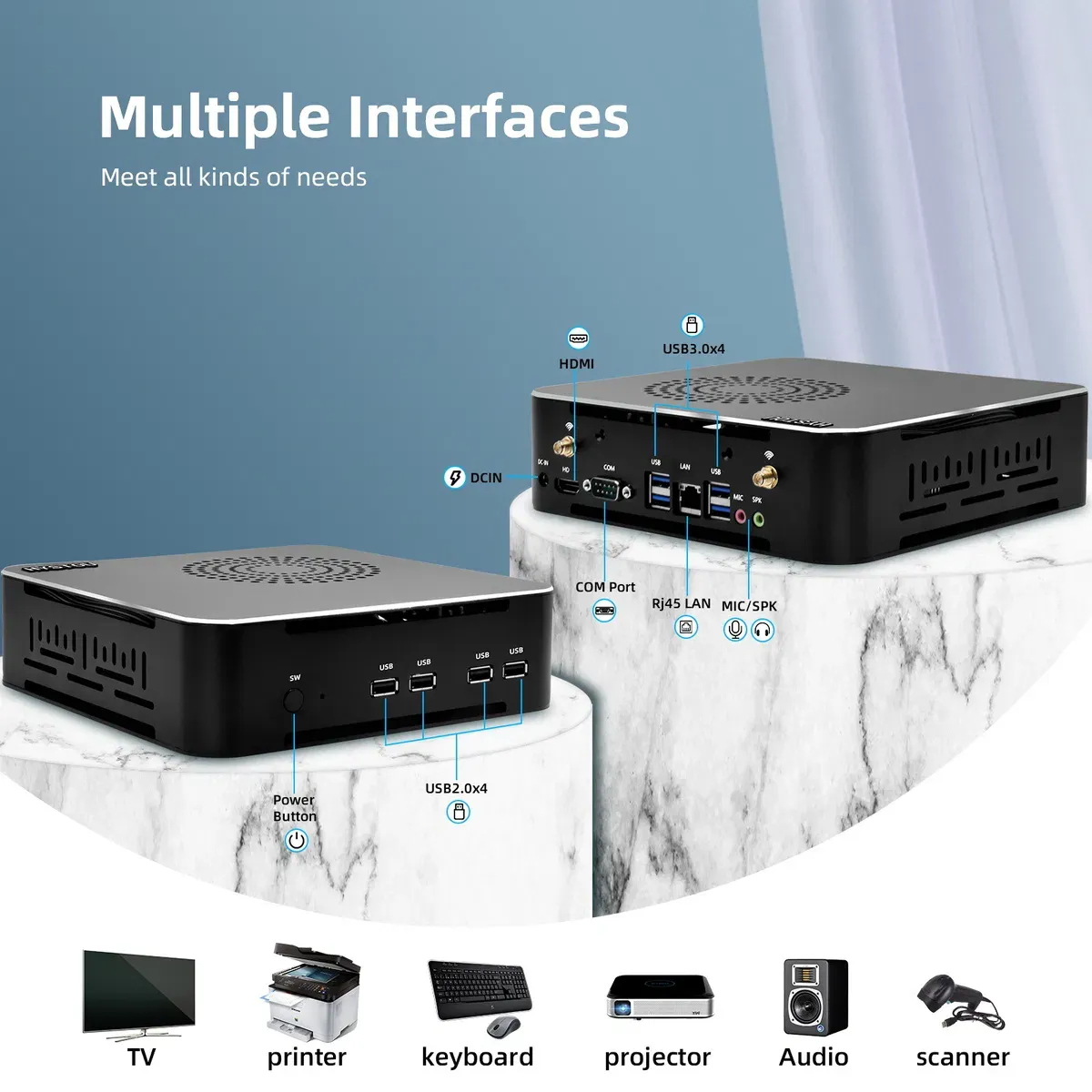 Мини Игровой ПК Intel Core I7 64GB DDR4 4K 4