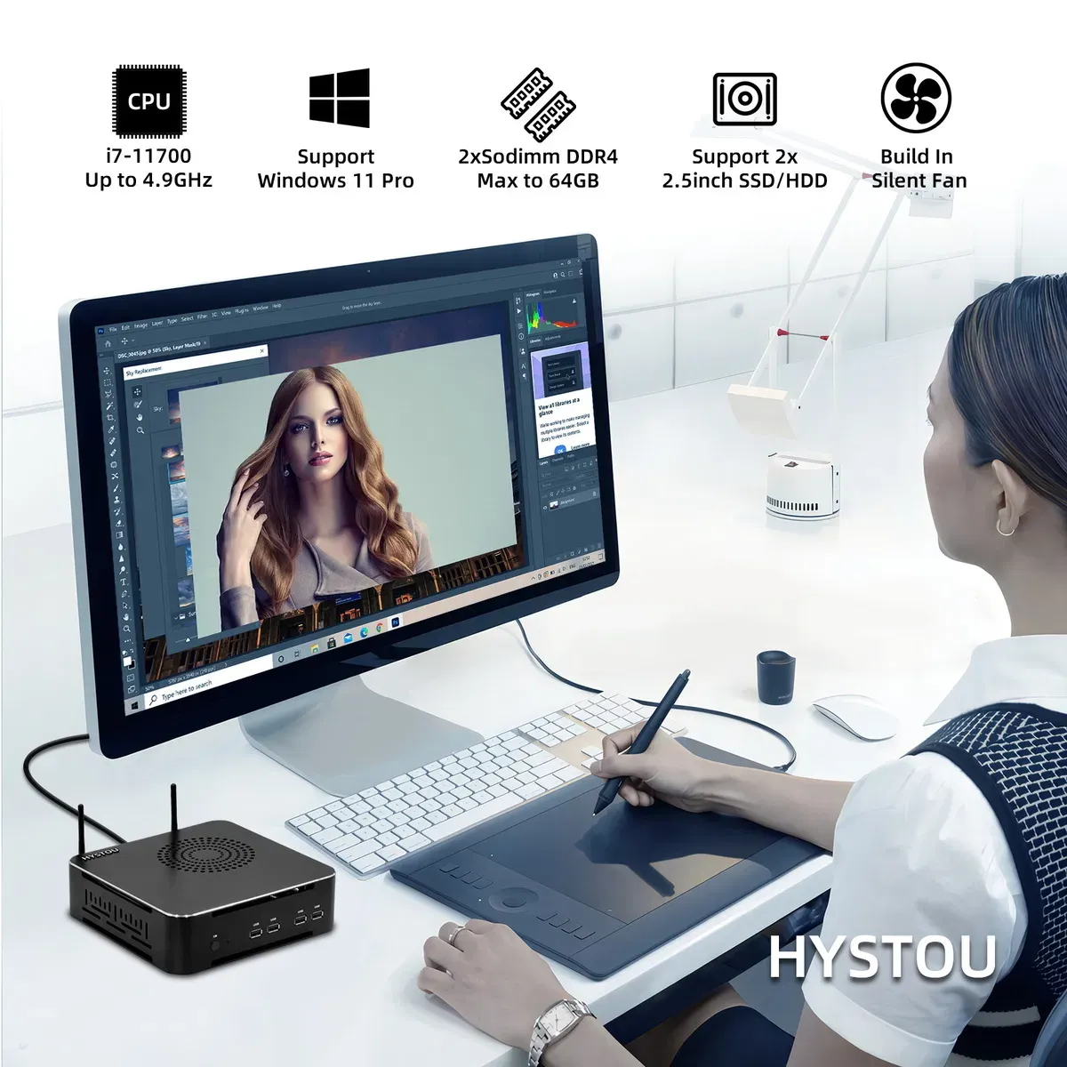 Мини Игровой ПК Intel Core I7 64GB DDR4 4K 6