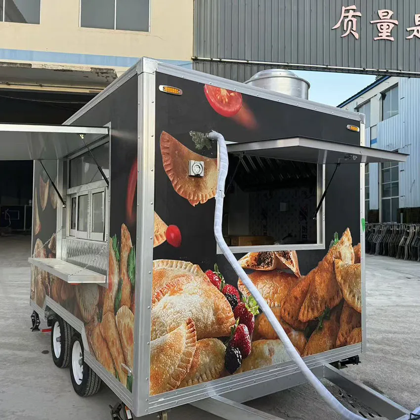 Мобильный кофейный фургон, попкорн, закусочная тележка, фургон для пиццы 5