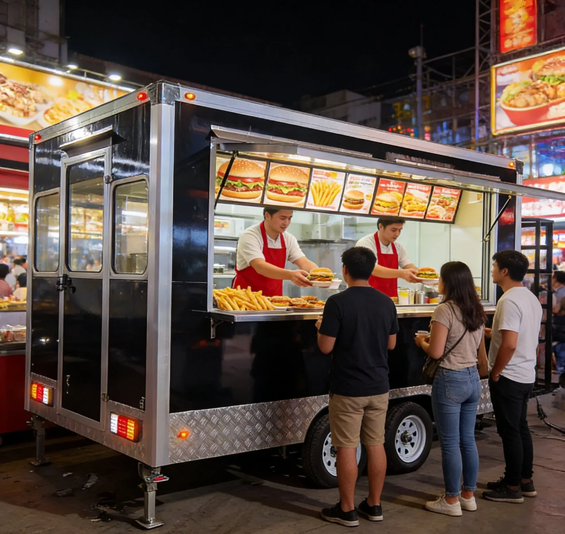 Мобильный уличный фаст-фуд грузовик мини-мороженое кофе хот-дог закусочная трейлер