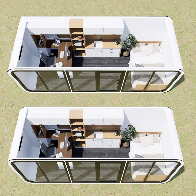 Современный модульный дом-кабина Apple 2