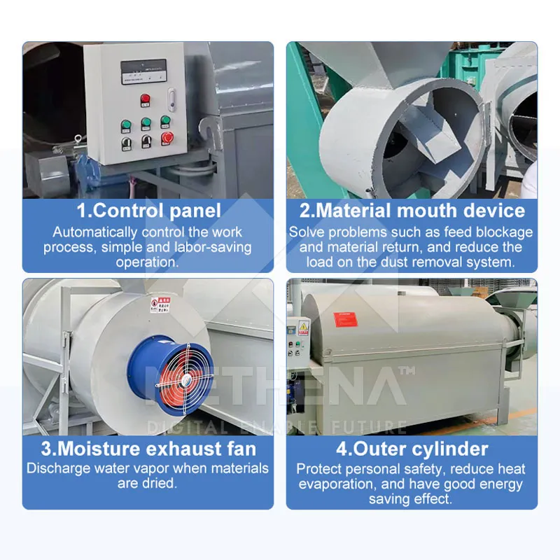 Ротационная барабанная сушилка для песка, риса, кукурузы, зерна и навоза 4