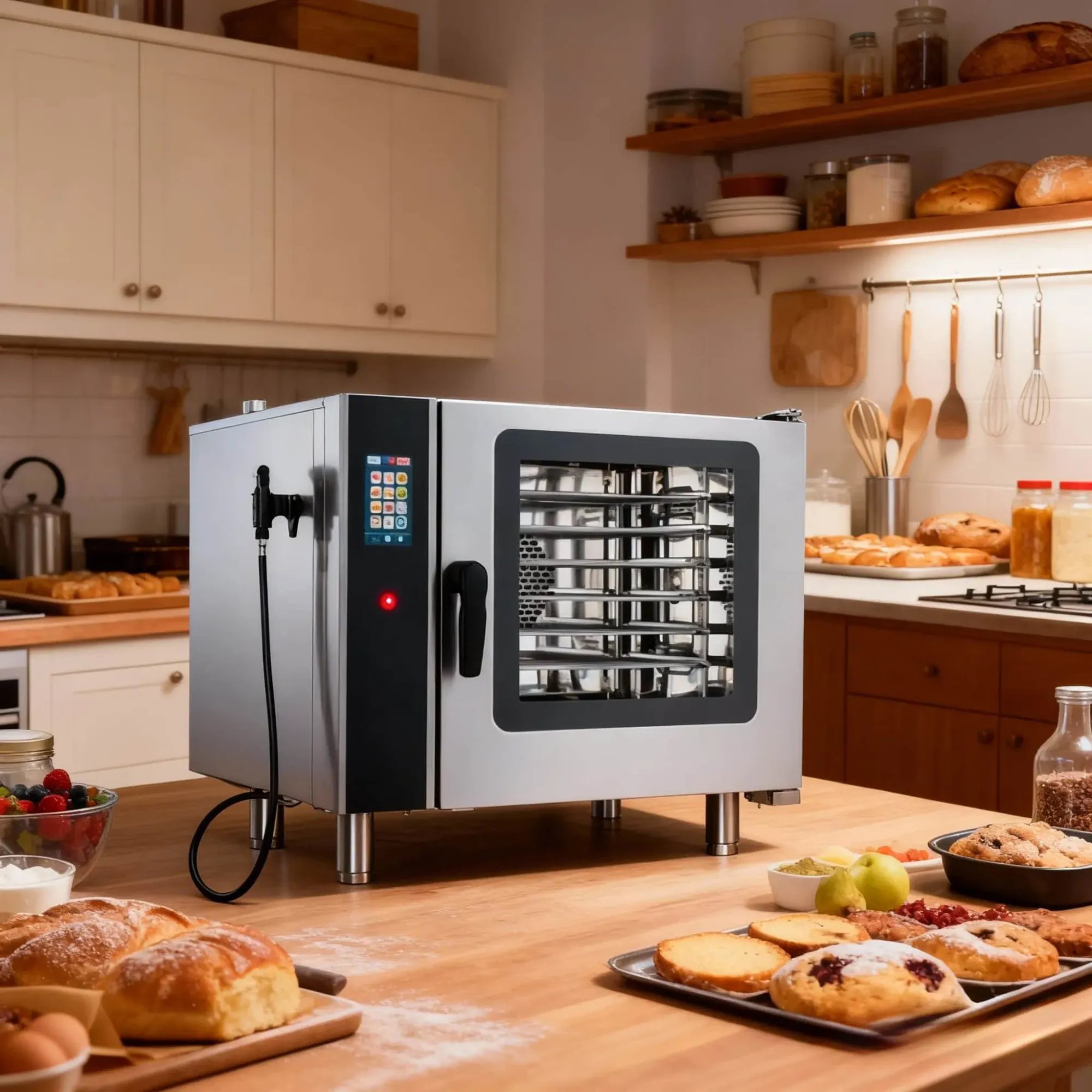 Многофункциональная коммерческая комбинированная пароварка для профессиональной выпечки, жарки и приготовления на пару 3