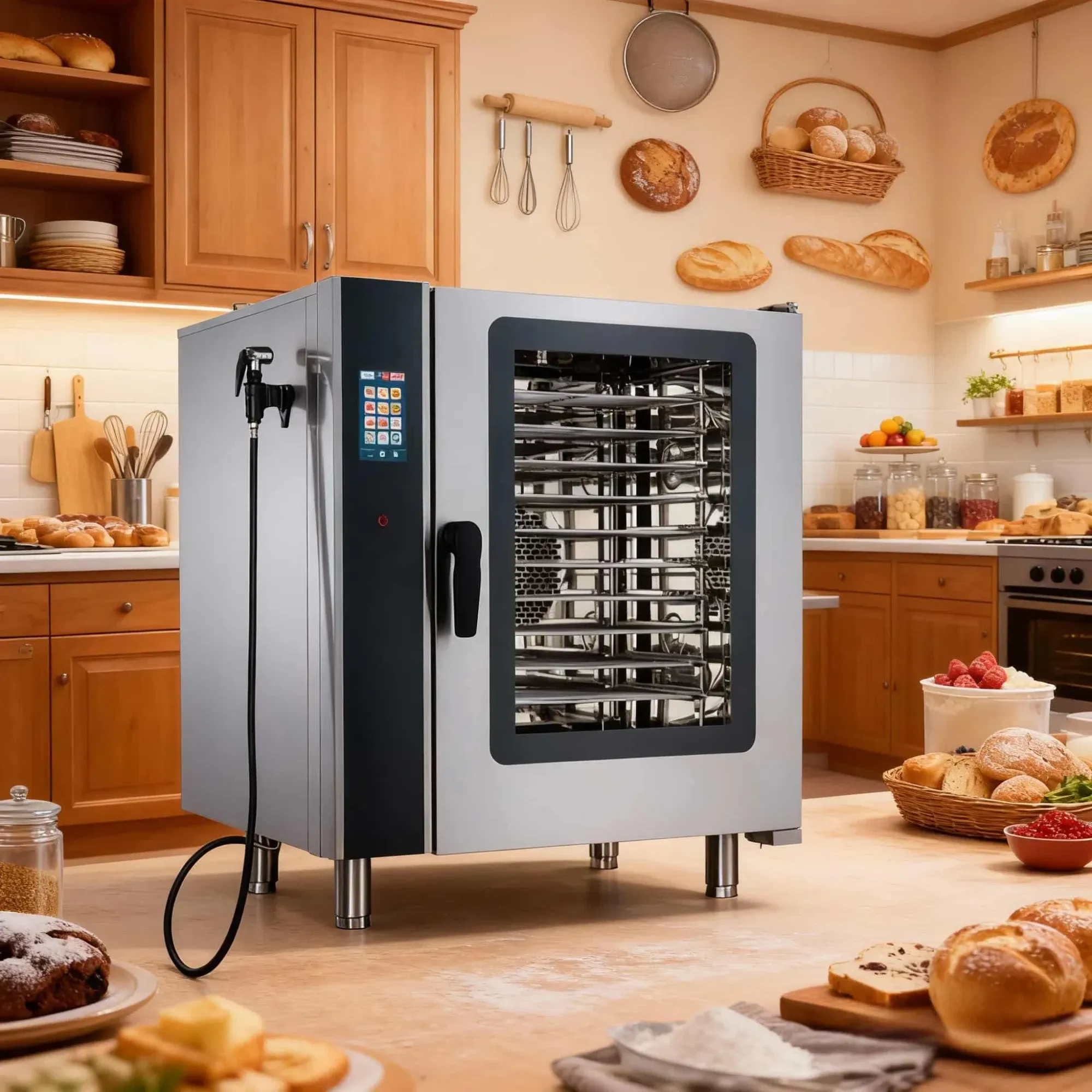 Многофункциональная коммерческая комбинированная пароварка для профессиональной выпечки, жарки и приготовления на пару 4