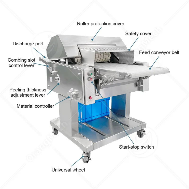 Машина для снятия кожи с свинины и говядины 5