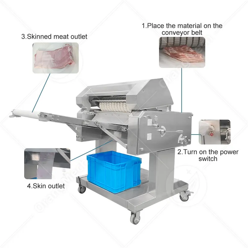 Машина для снятия кожи с свинины и говядины 4